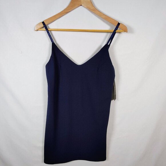 bebe Women's XS Navy Adjustable Spaghetti-Strap Mini Dress NWT - Picture 1 of 9